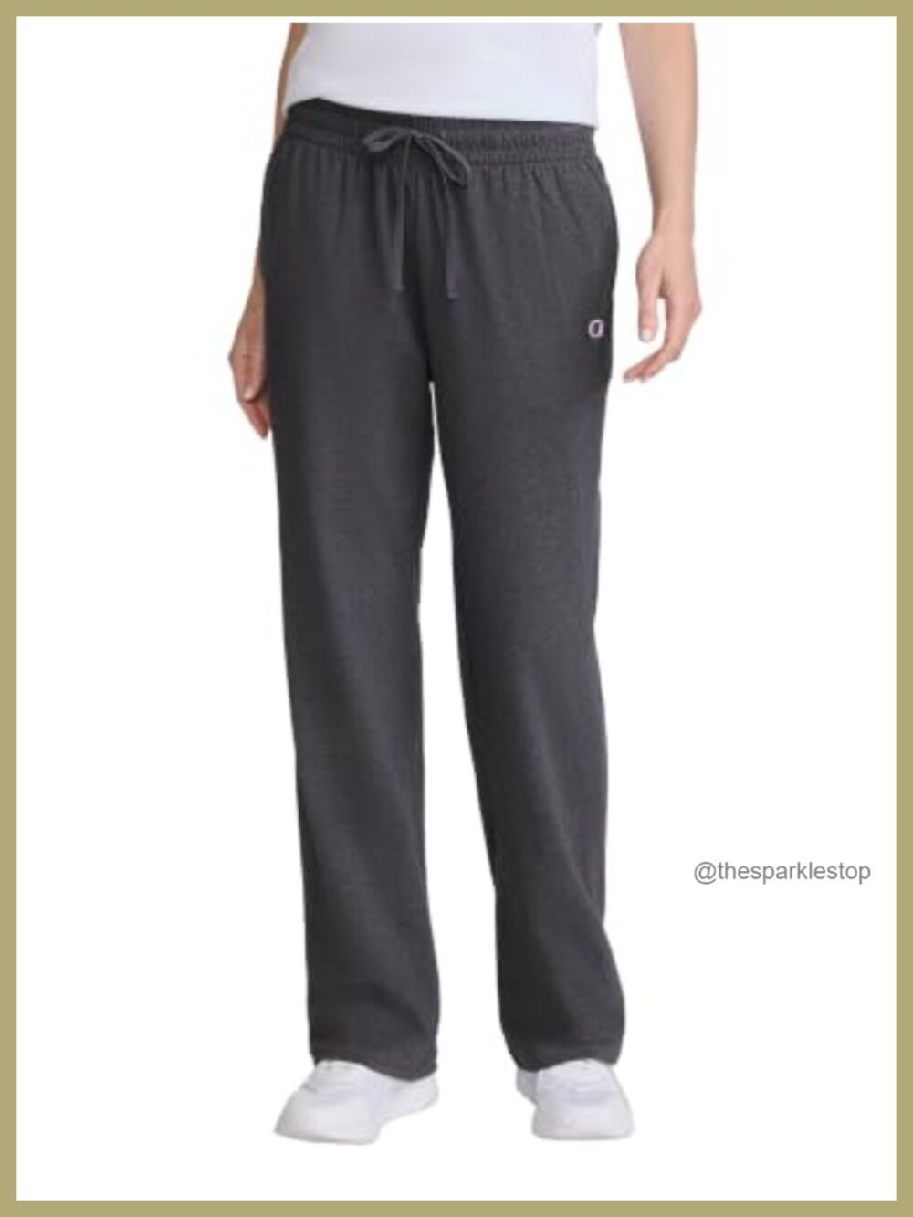 Champion Womens Lounge Pants Lightweight Cotton Drawstring Tapered Sweatpants